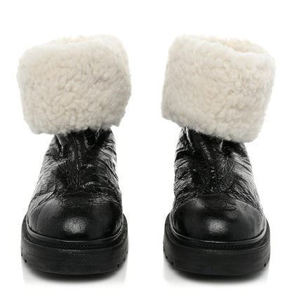 Chanel Lambskin Shearling Short Boots 40 Black 2 of 11