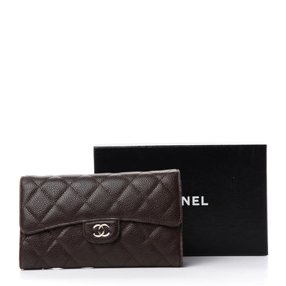 Chanel Caviar Quilted Large Flap Wallet Dark Brown 8 of 8