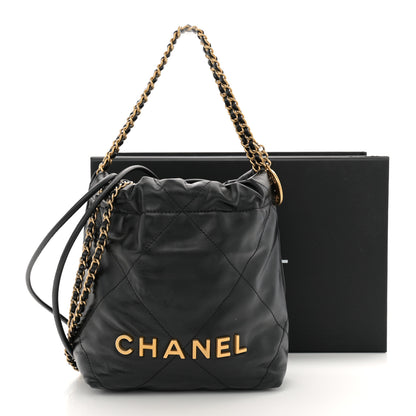Chanel Shiny Calfskin Quilted Mini Chanel 22 Black 11 of 11