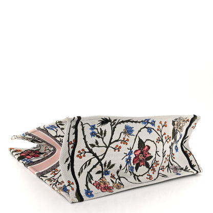 Christian Dior Canvas Embroidered Large Rosa Mutabilis Book Tote White Multicolor 4 of 9