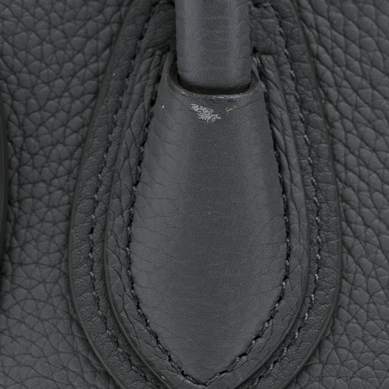 Celine Drummed Calfskin Nano Luggage Kohl 12 of 13