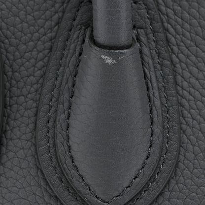 Celine Drummed Calfskin Nano Luggage Kohl 12 of 13