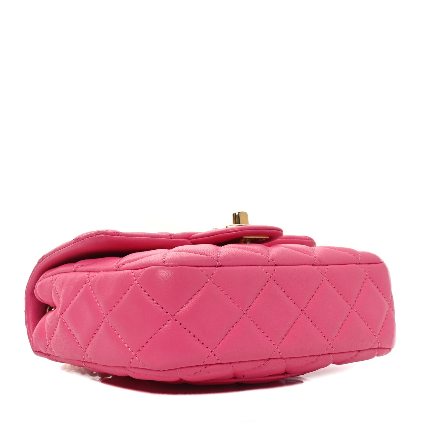 Lambskin Enamel Quilted Mini Coco Hearts Square Flap Pink