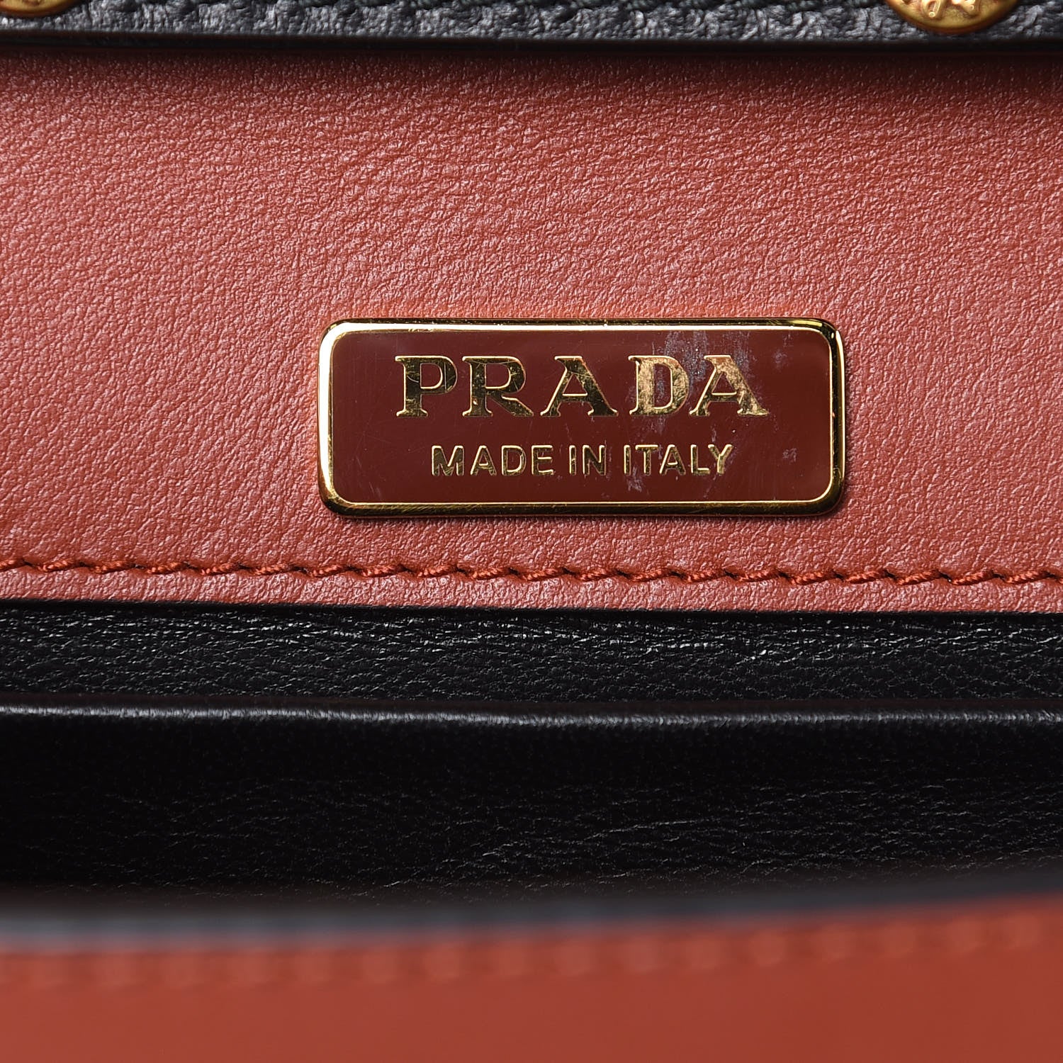 Prada City Calf Saffiano Cahier Astrology Bag Cotto Black 6 of 9