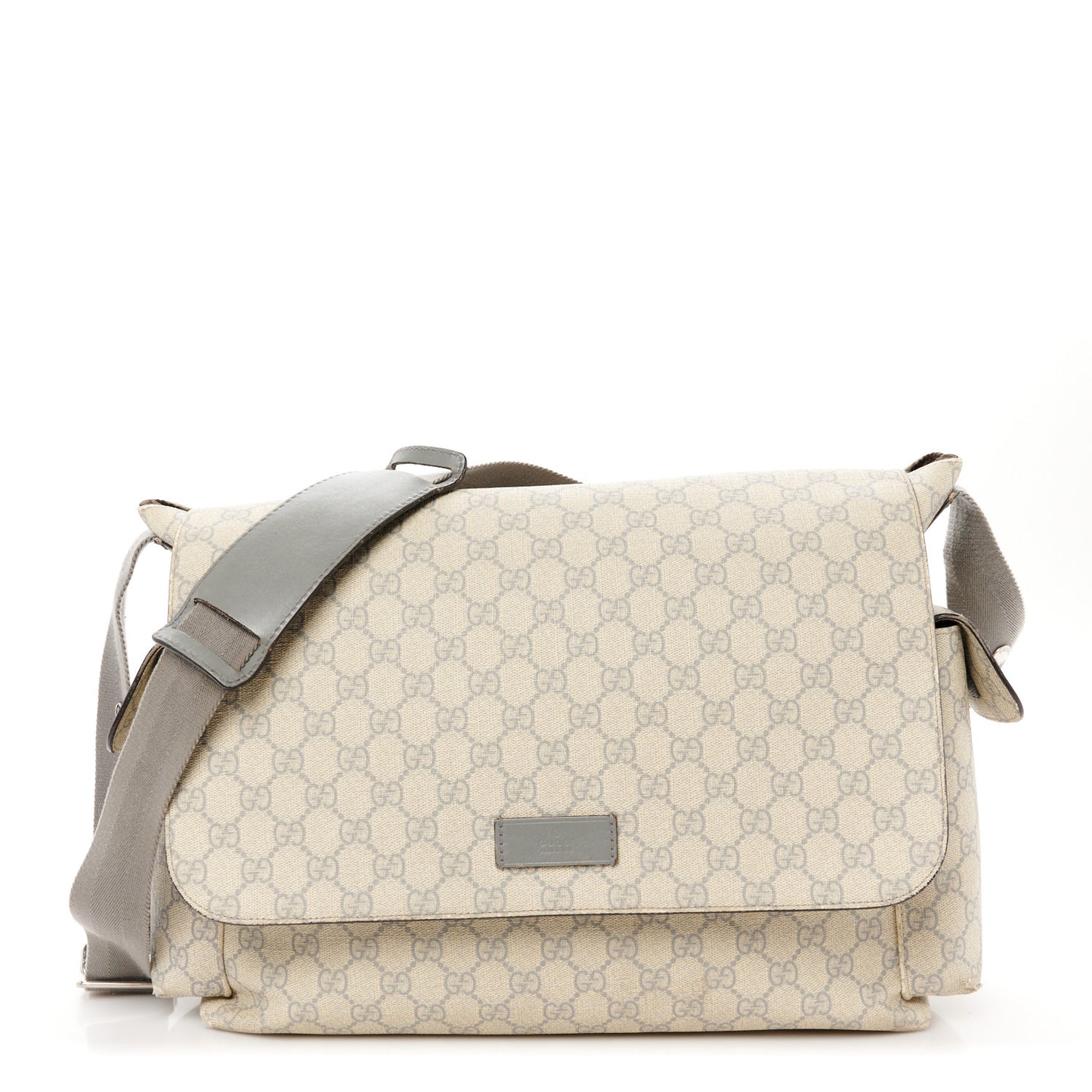 GG Plus Monogram Messenger Diaper Bag Ecru Grigio