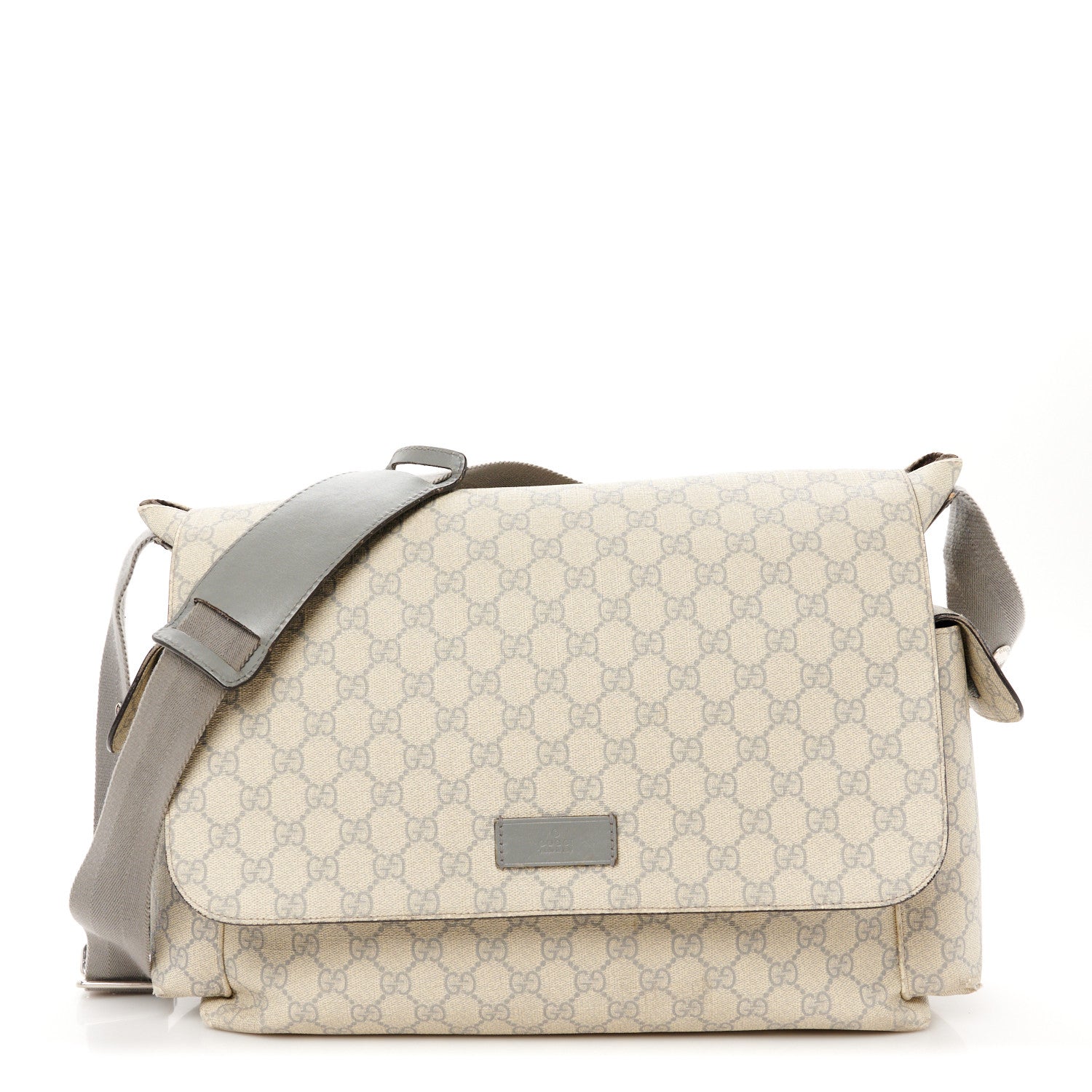 Gucci GG Plus Monogram Messenger Diaper Bag Ecru Grigio 1 of 14