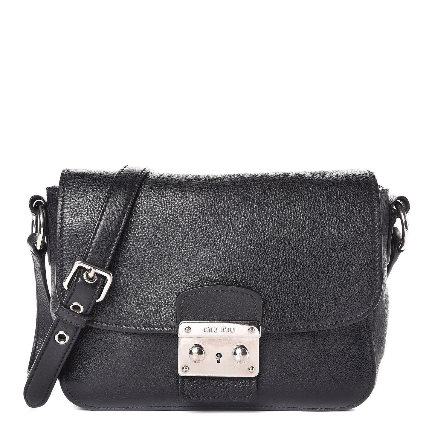 Goatskin Madras Shoulder Bag Black