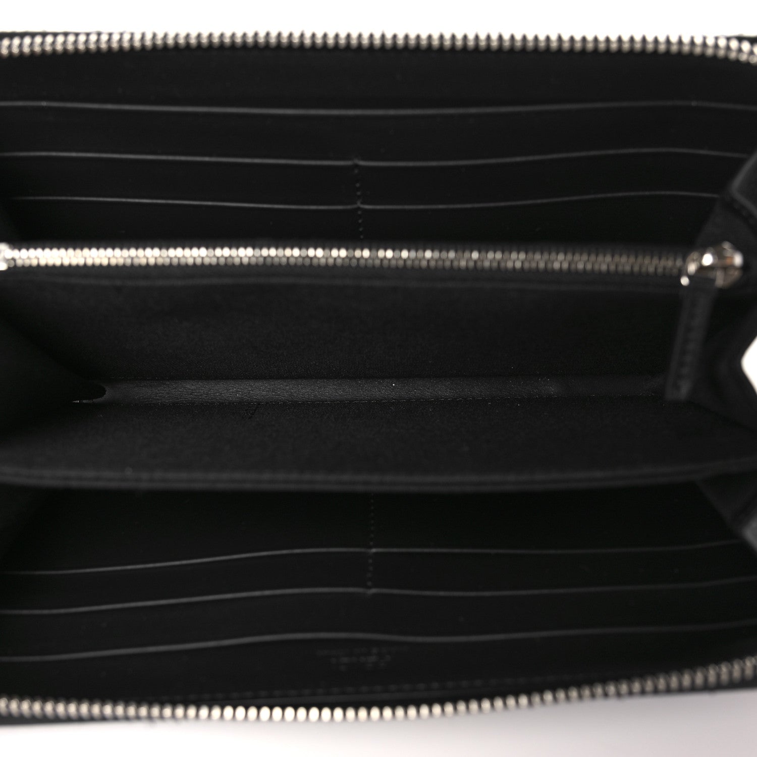 Fendi Vitello Grace Light Micro FF Embossed Zip Around Wallet Asfalto Black 5 of 8