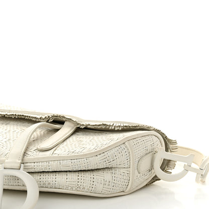Christian Dior Ultra Matte Woven Saddle Bag White 10 of 11