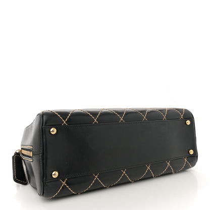 Chanel Calfskin Contrast Stitch Surpique Bowler Black 4 of 12