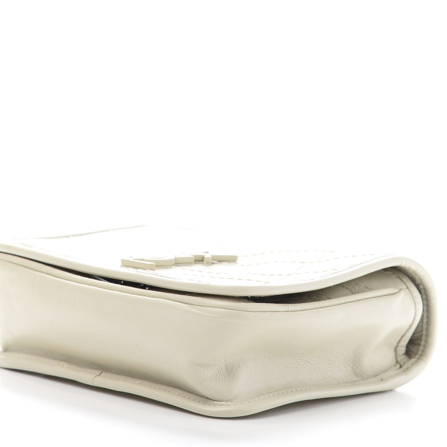 Crinkled Calfskin Matelasse Monogram Niki Chain Wallet Crema Soft
