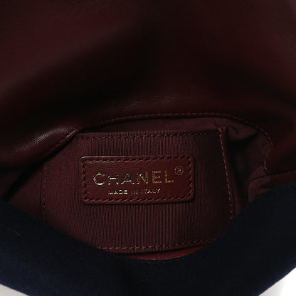 Chanel Wool Lambskin Quilted Paris Hamburg Charms Bucket Bag Dark Navy 6 of 10