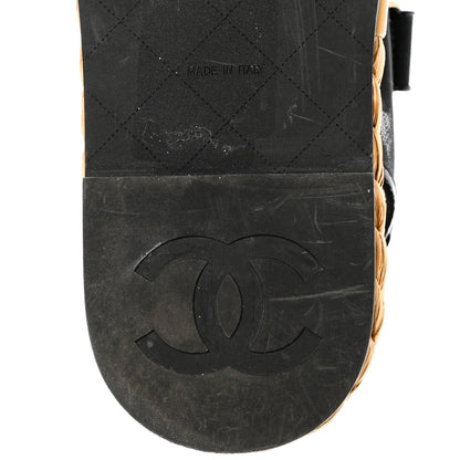 Chanel Mesh Patent Calfskin Velcro Dad Sandals 37 Black 8 of 11