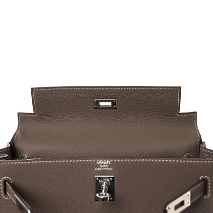 Hermes Togo Kelly Retourne 25 Etoupe 17 of 36