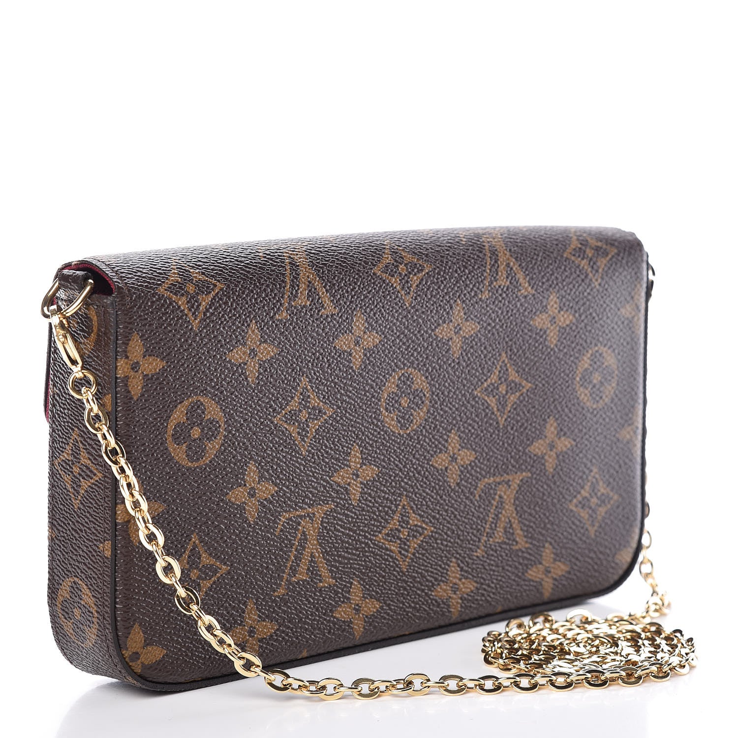 Louis Vuitton Monogram Pochette Felicie Chain Wallet Fuchsia 3 of 12