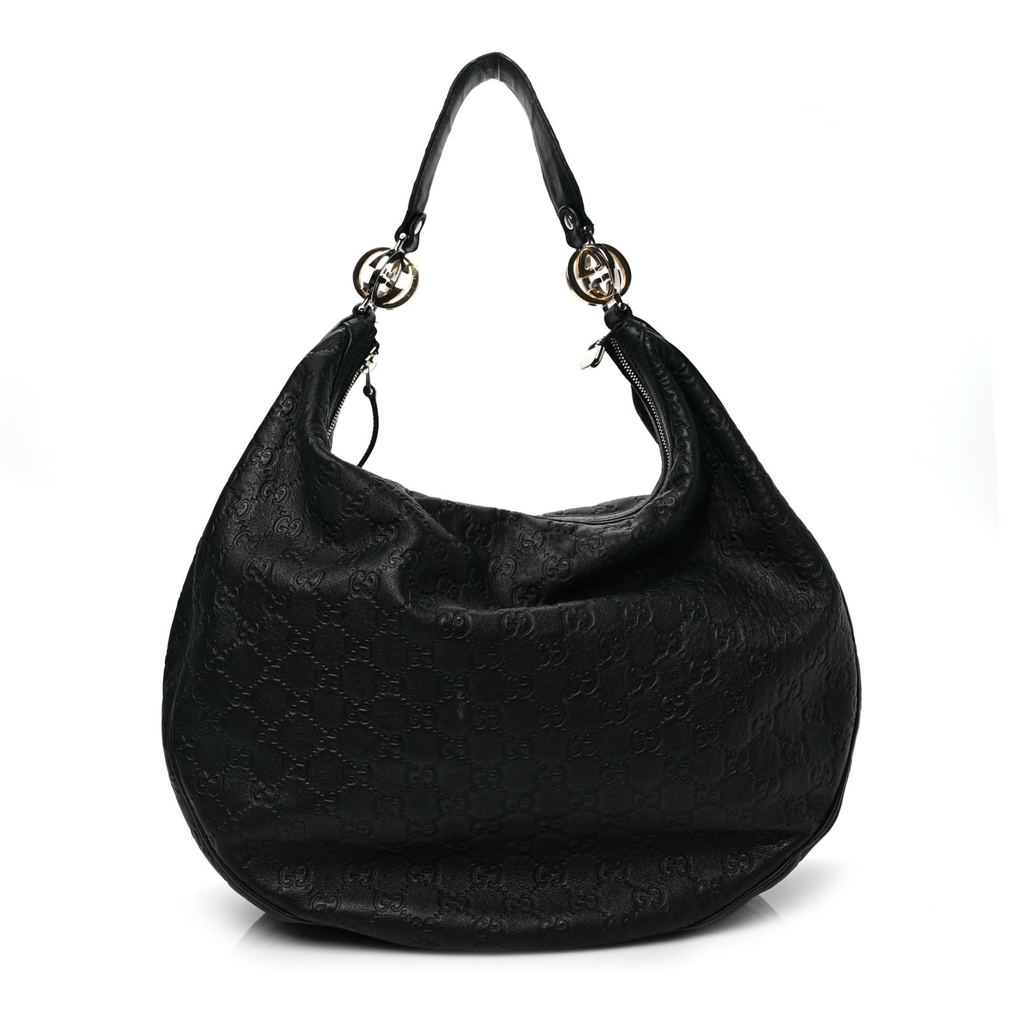 Guccissima Large GG Twins Hobo Black