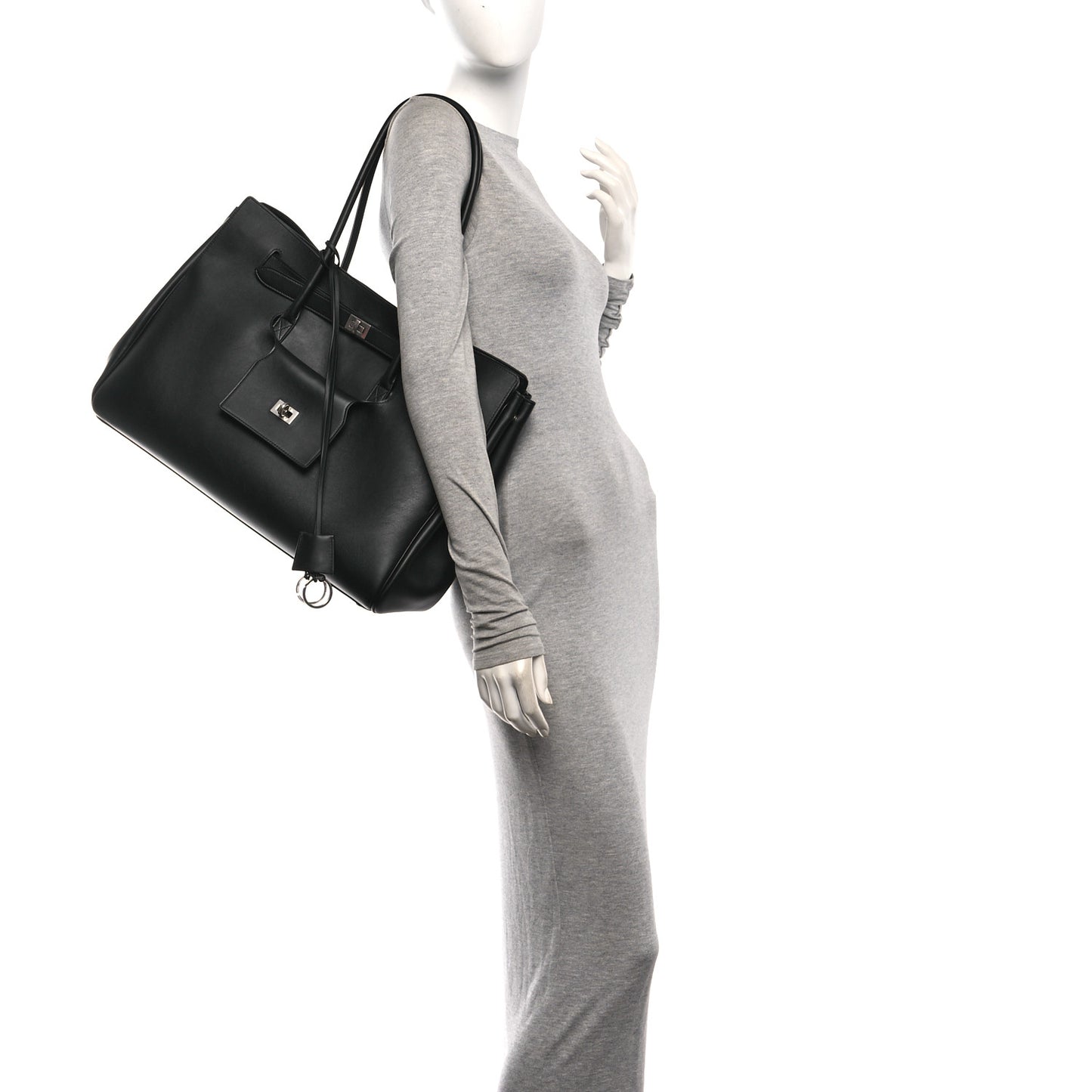 Smooth Calfskin Large Bel Air Carry All Bag Black