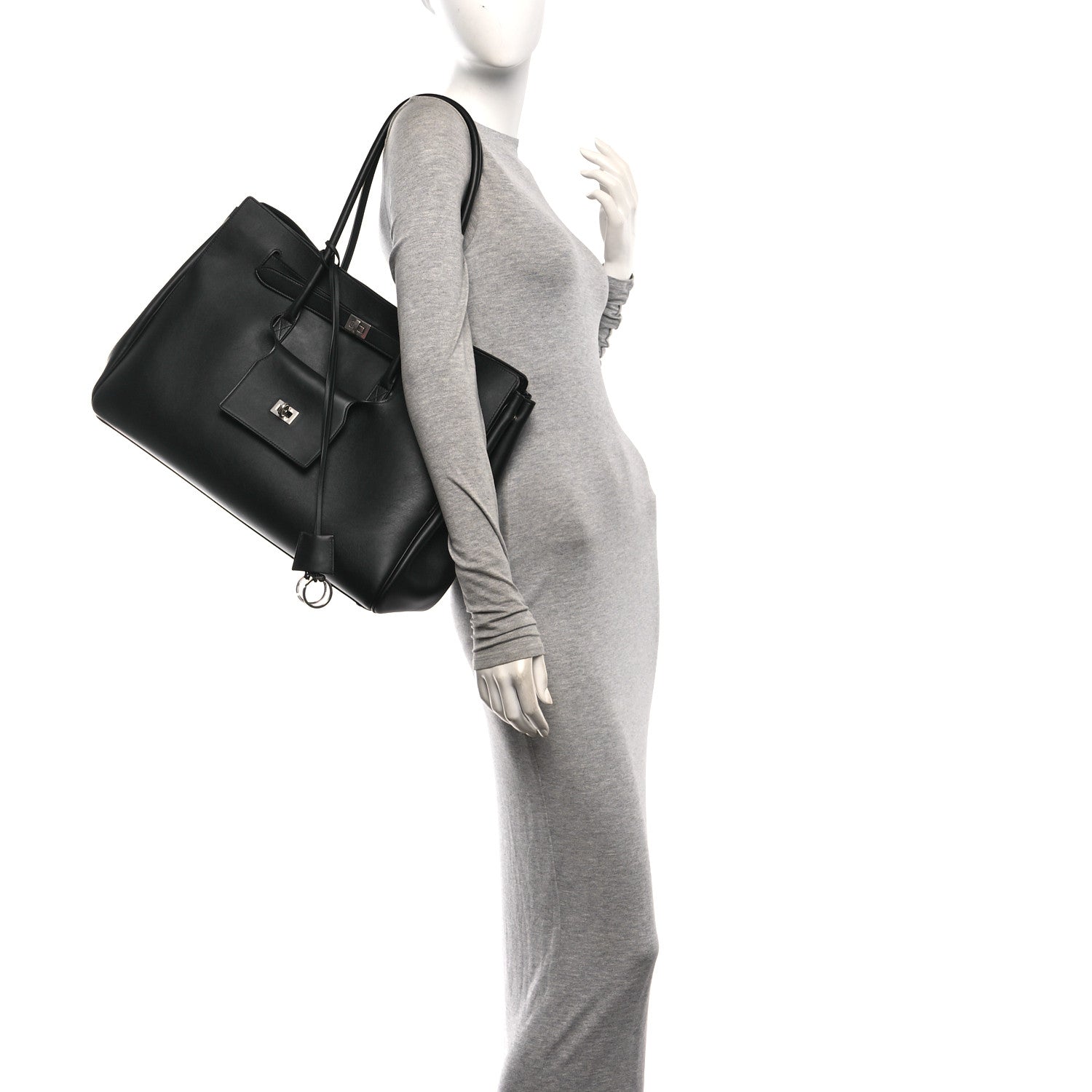 Balenciaga Smooth Calfskin Large Bel Air Carry All Bag Black 2 of 9