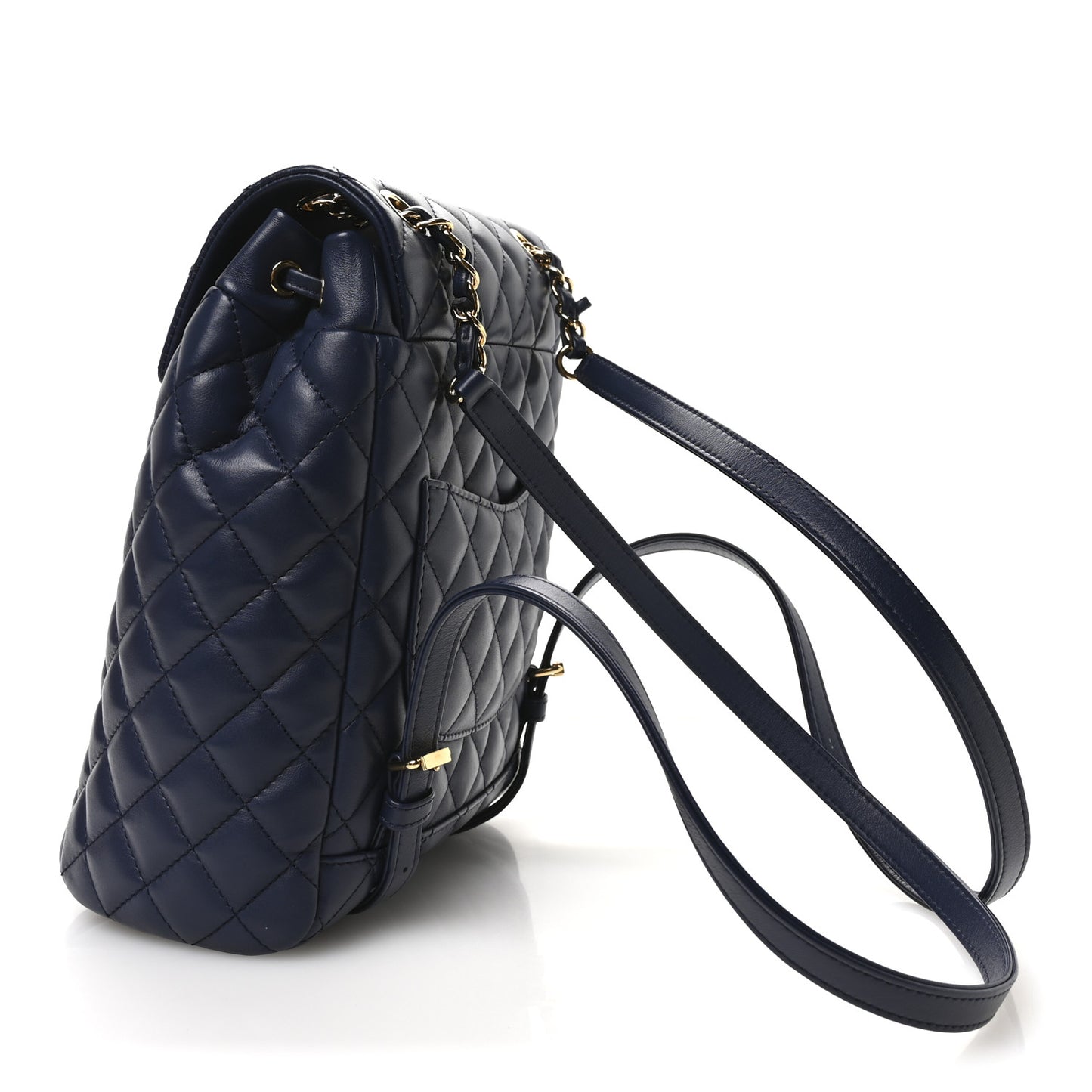 Calfskin Quilted Small Urban Spirit Backpack Navy