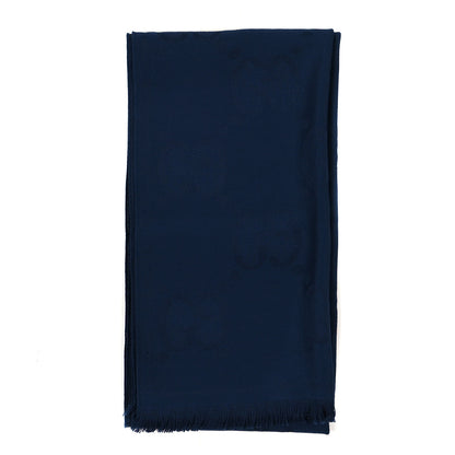 Gucci Wool Jacquard Monogram Jumbo GG Nest Scarf Midnight Blue 2 of 3