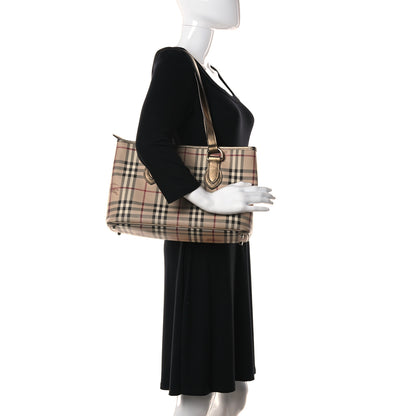 Burberry Haymarket Check Medium Regent Tote Gold 2 of 13