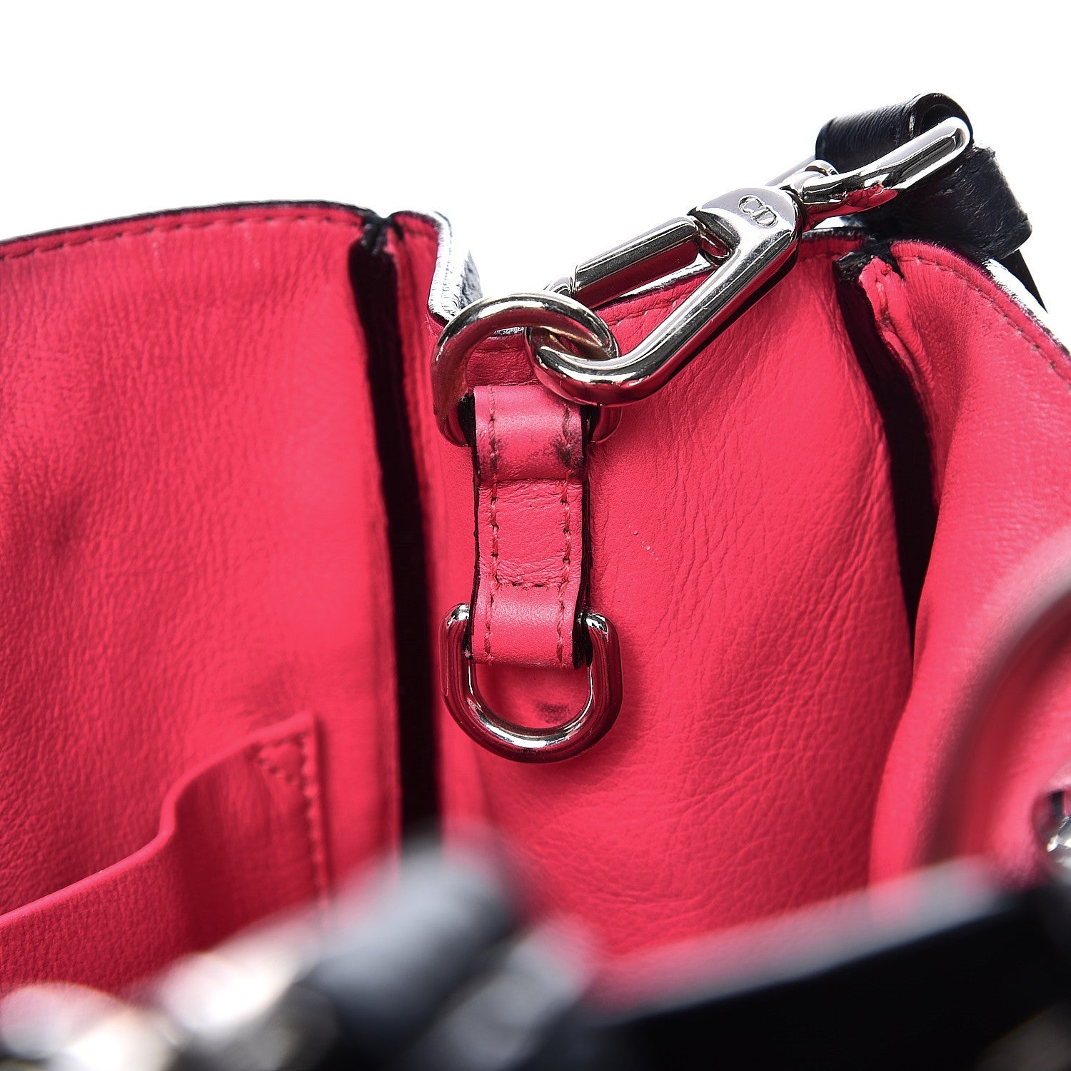 Christian Dior Bullcalf Medium Diorissimo Tote Navy Fuchsia 22 of 28
