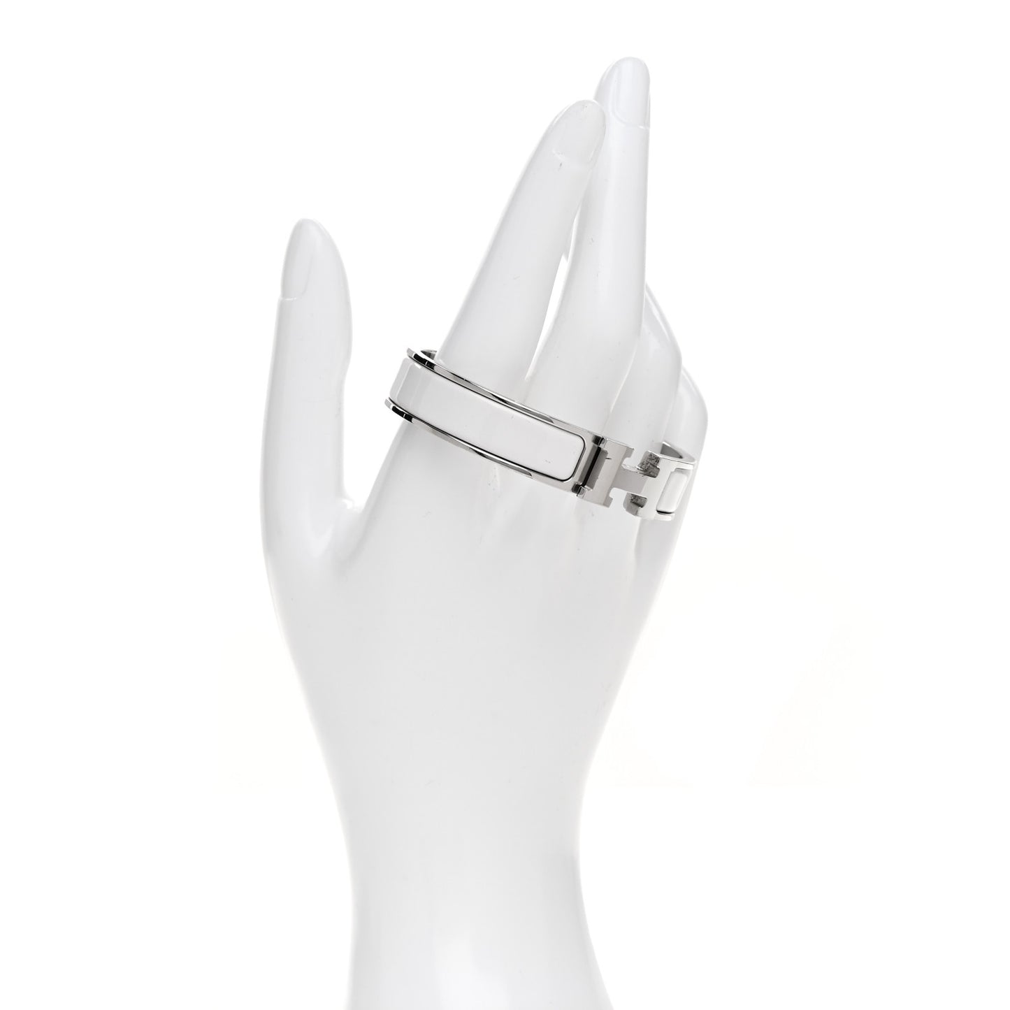 Enamel Narrow Clic Clac H Bracelet PM White