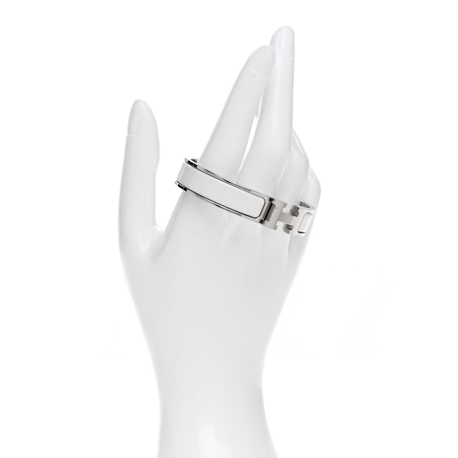 Hermes Enamel Narrow Clic Clac H Bracelet PM White 2 of 5