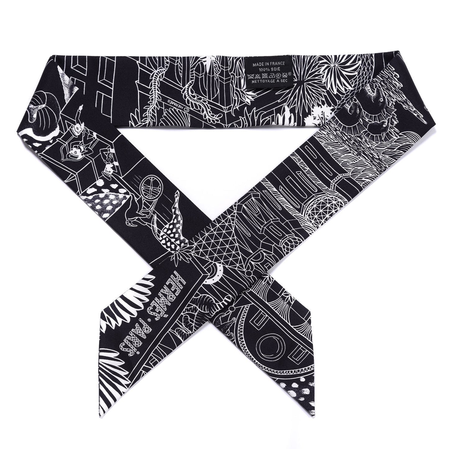Silk Animapolis Twilly Black White