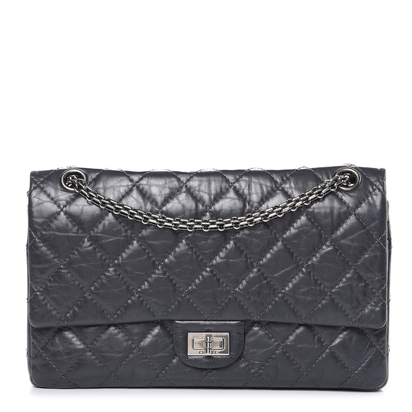 Aged Calfskin Quilted 2.55 Reissue 226 Flap Grey