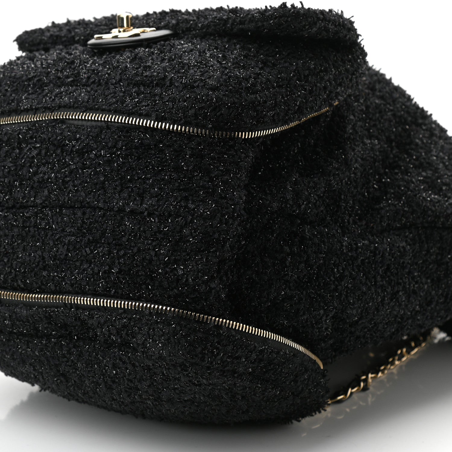 Chanel Tweed Coco Beach Convertible Flap Tote Black 11 of 11