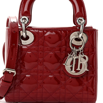 Christian Dior Patent Cannage Mini Lady Dior Red 7 of 9