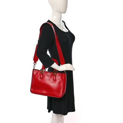 Fendi Vitello Glacier Small FF Tote Rosso Cardinale 3 of 8