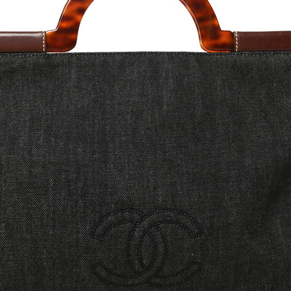 Chanel Denim Tortoise Timeless CC Tote Dark Blue 8 of 10