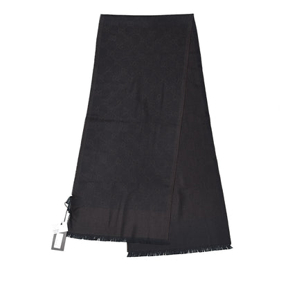Gucci Wool GG Monogram Brent Fringe Scarf Dark Brown 3 of 4