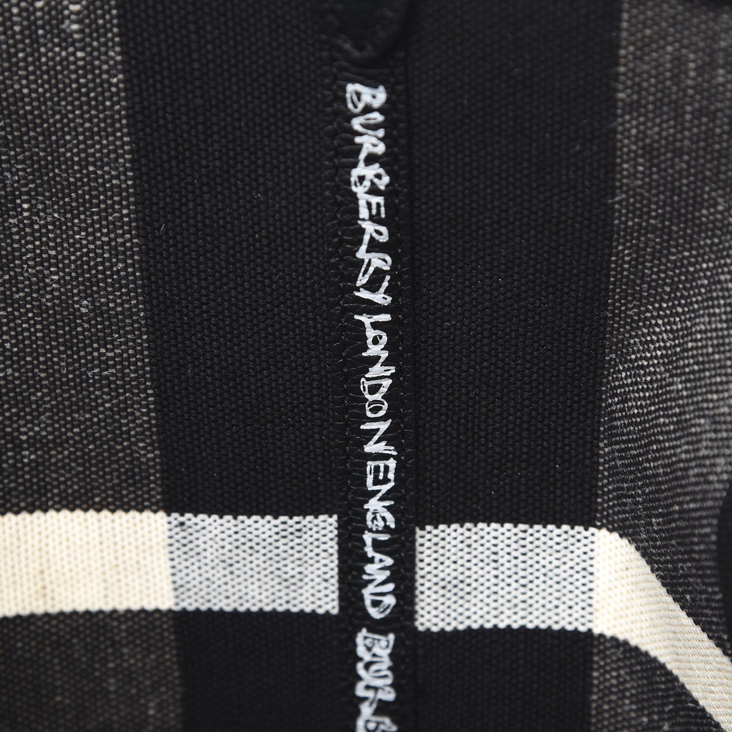 Coated Canvas Mega Check Medium Doodle Tote Black White