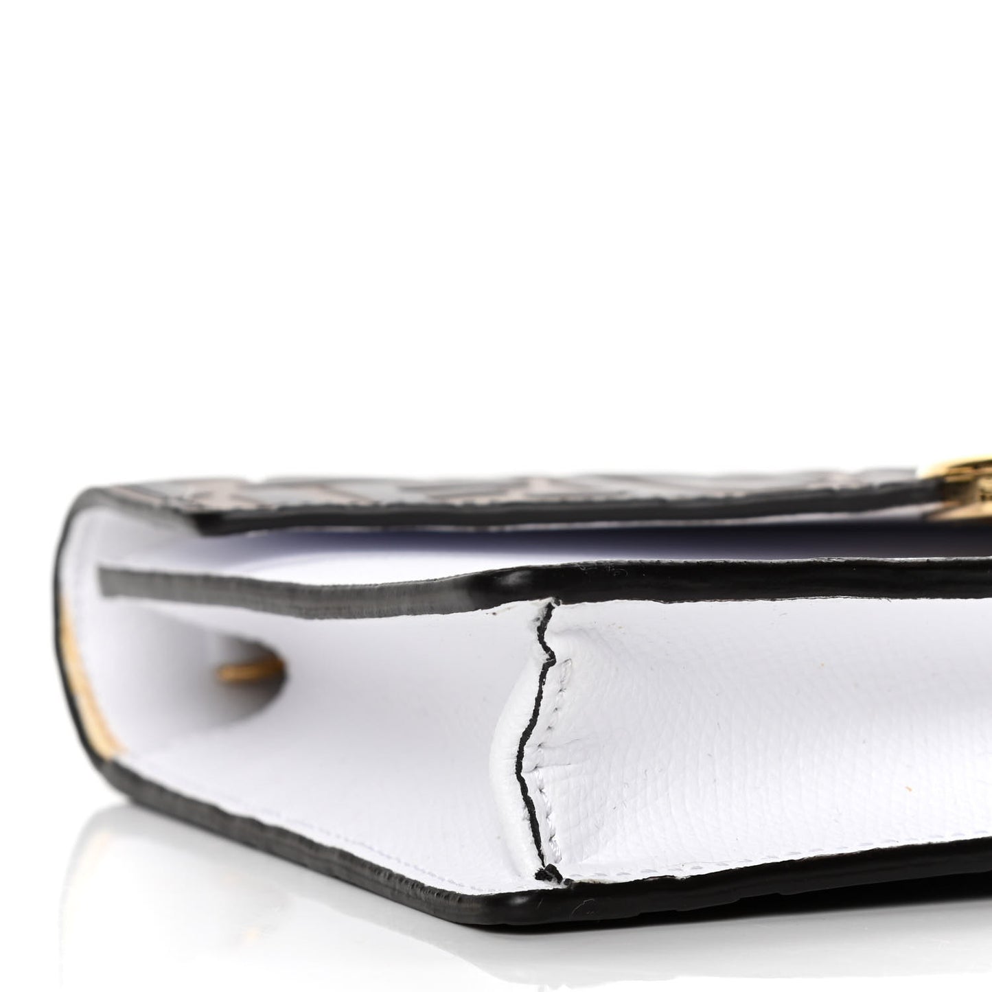 Vitello Cruise F is Fendi FF 1974 Embossed Medium Envelope Wallet On Chain Optical White Maya Black