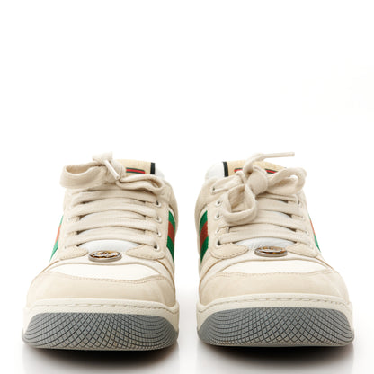Gucci Nylon Nubuck Web Womens Screener Sneakers 36 Mystic White Dusty Milk 2 of 10