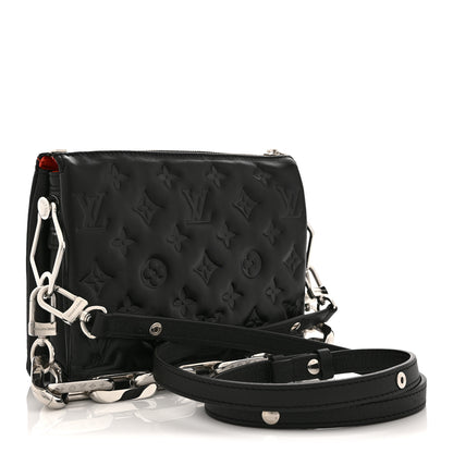 Louis Vuitton Lambskin Embossed Monogram Coussin BB Black 3 of 9