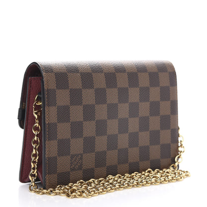 Louis Vuitton Damier Ebene Vavin Chain Wallet Red 3 of 10