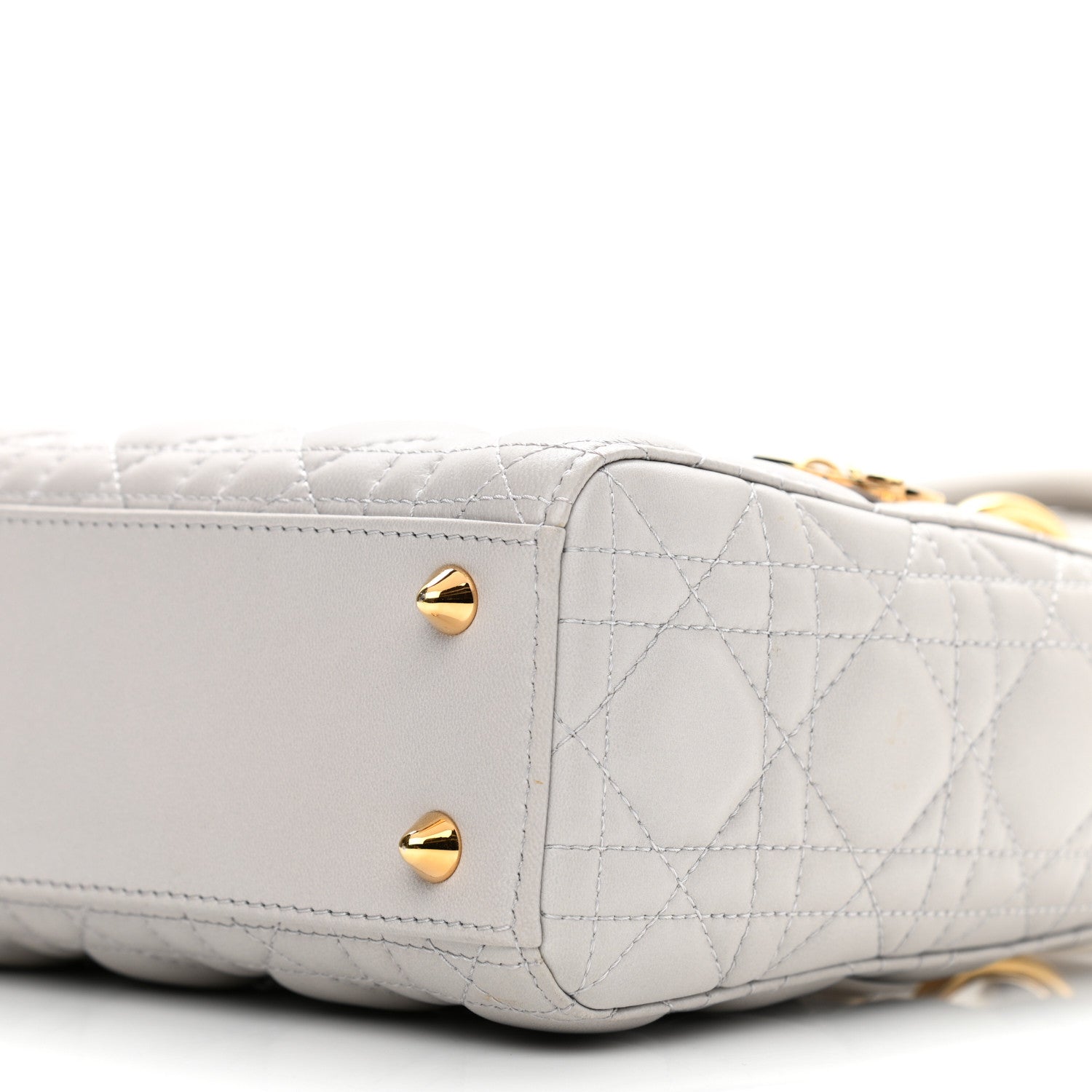 Christian Dior Lambskin Cannage Small Lady Dior Grey 9 of 11