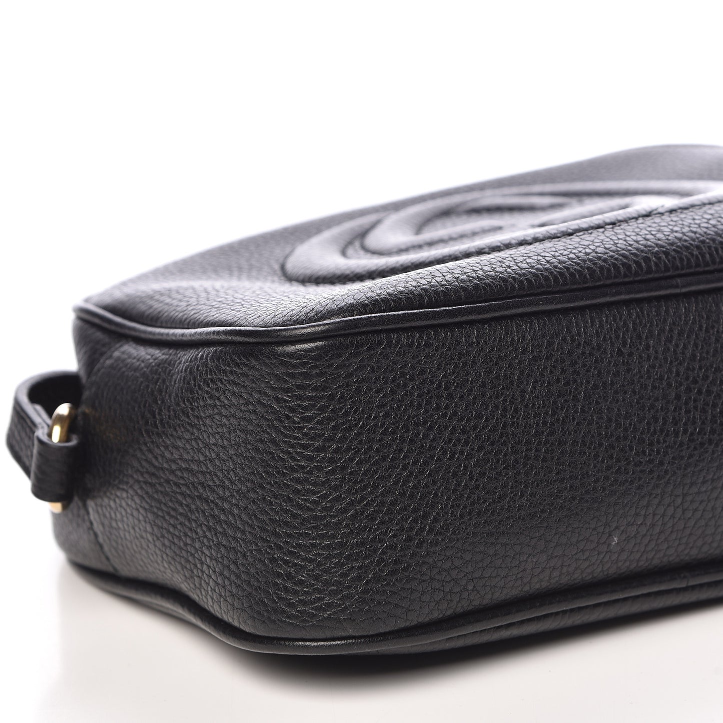 Pebbled Calfskin Small Soho Disco Bag Black