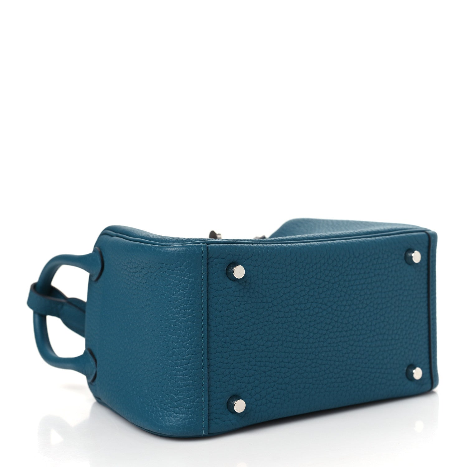 Hermes Taurillon Clemence Mini Lindy 20 Vert Bosphore 4 of 11