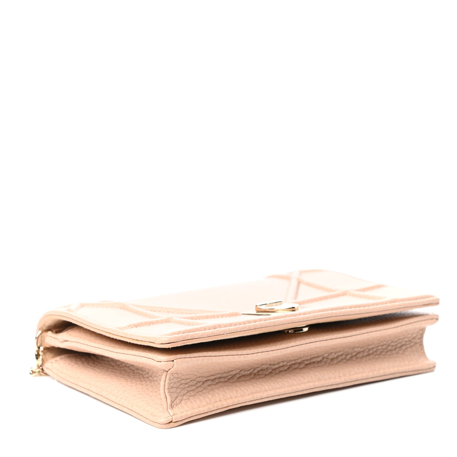 Christian Dior Grained Calfskin Diorama Wallet on Chain Pouch Nude 4 of 10