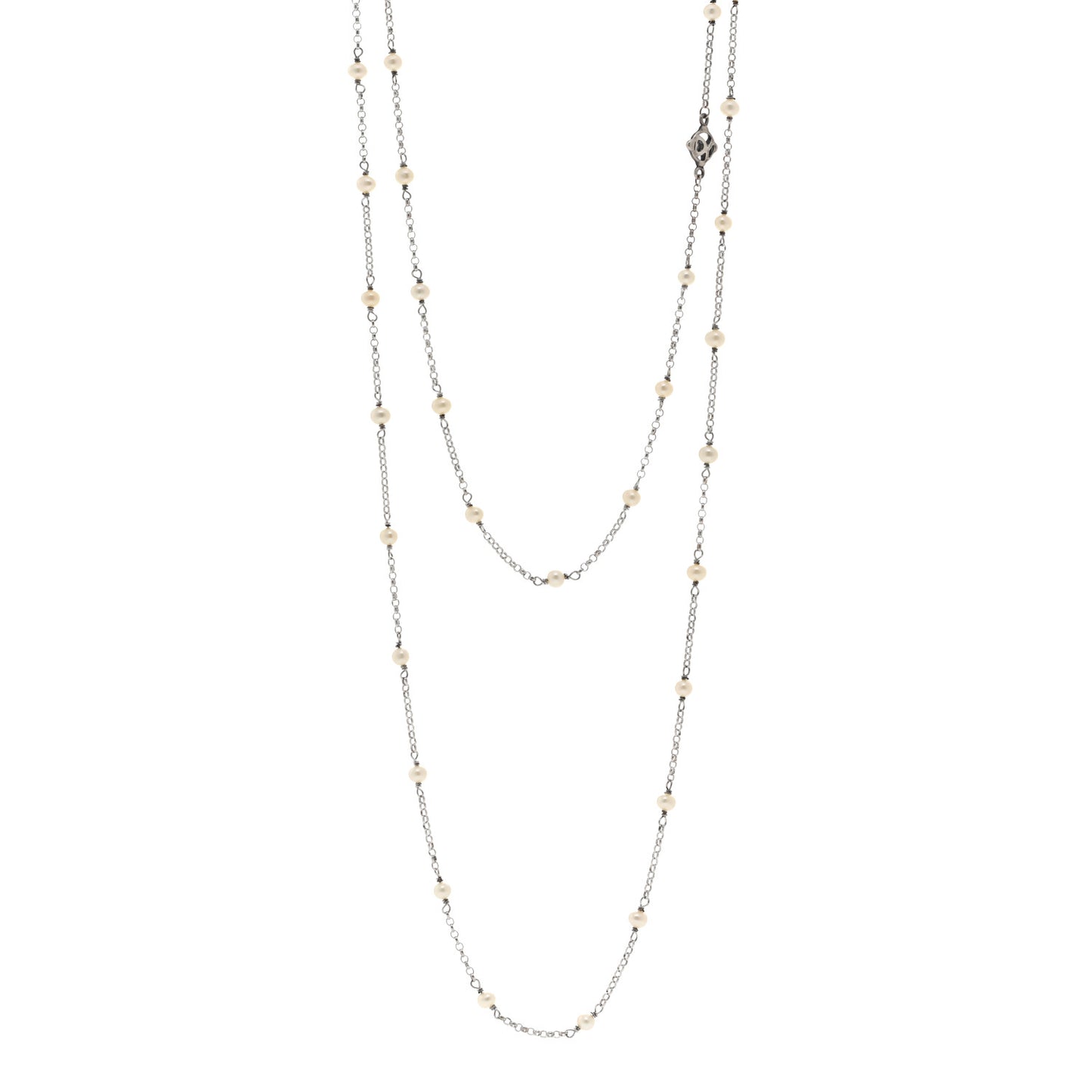 Sterling Silver Freshwater Pearl Bead Chain Necklace