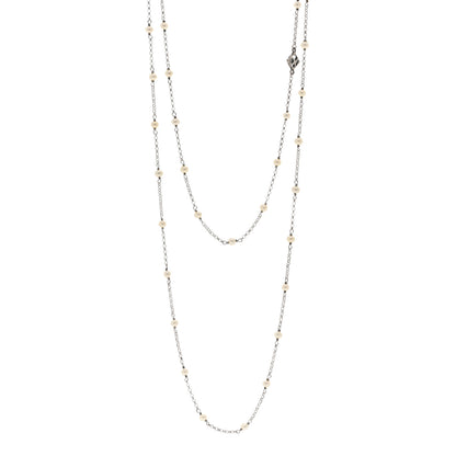 David Yurman Sterling Silver Freshwater Pearl Bead Chain Necklace 1 of 4