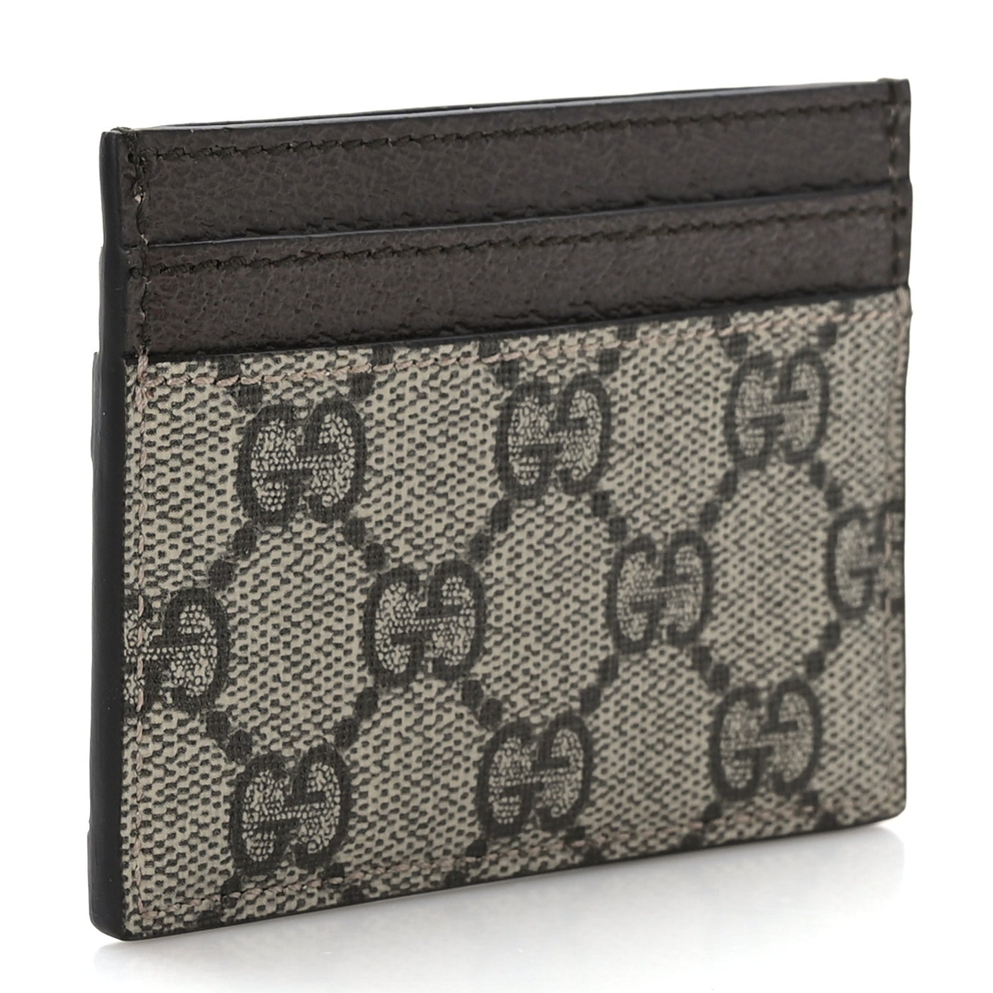 GG Supreme Monogram Ophidia Card Holder Brown