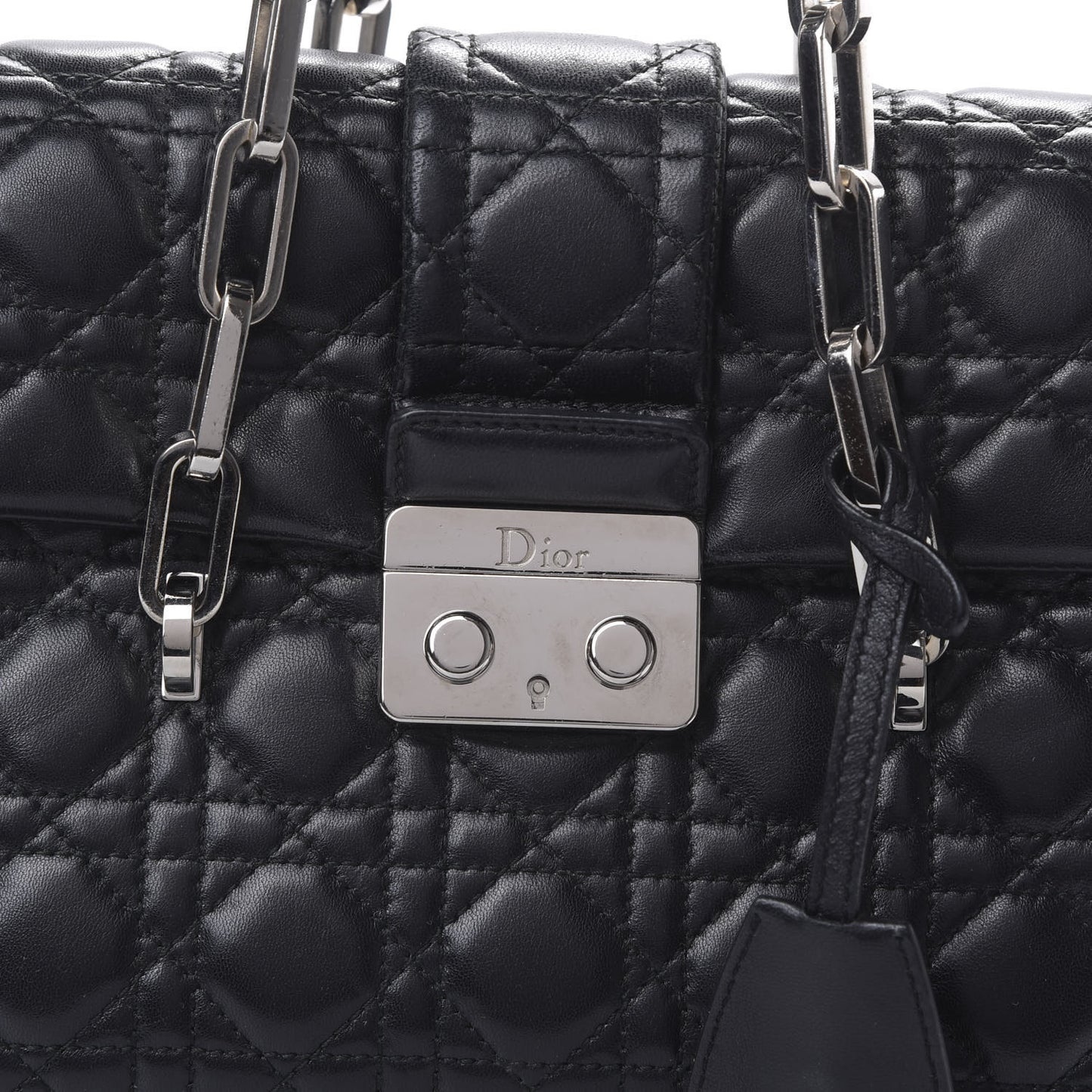 Lambskin Cannage Flap Bag Black