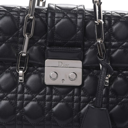 Christian Dior Lambskin Cannage Flap Bag Black 8 of 10