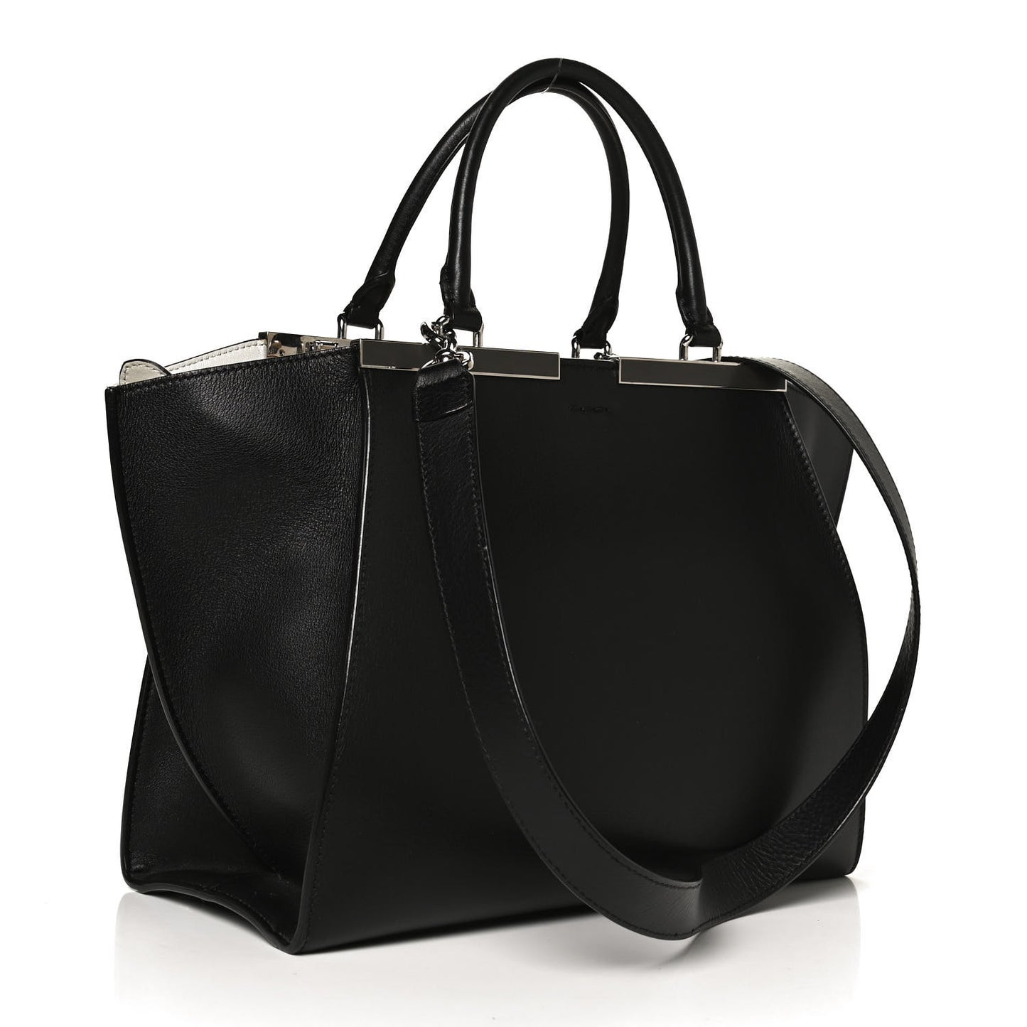 Vitello Dolce Shiny Nappa Petite 3Jours Tote Black